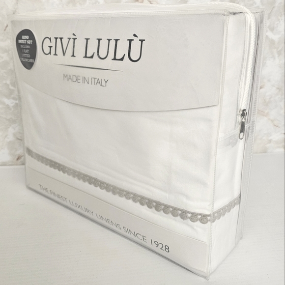 **Givi Lulu King Italian Cotton Percale Pon Pon Sheet Set - Picture 2 of 10